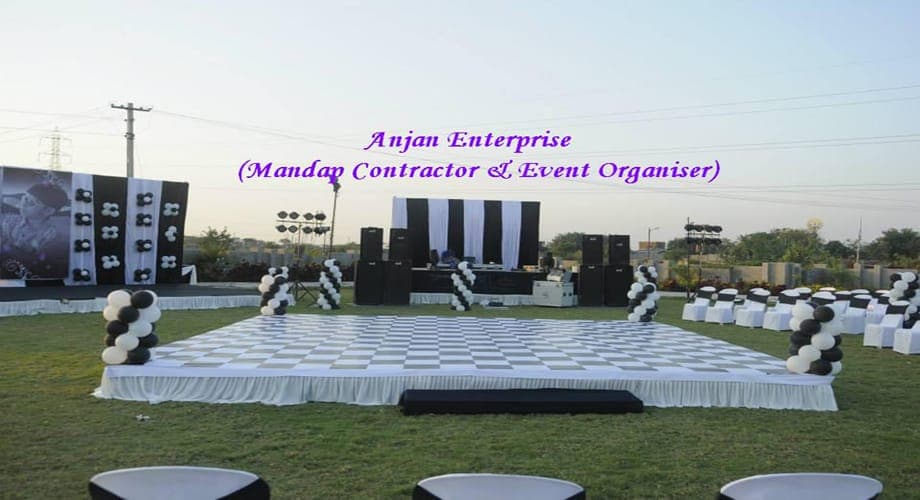 Black & White Birthday Party — event setup by Anjan Enterprise